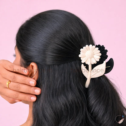 Dual-Colour Sunflower Stem Hair Claw – Large