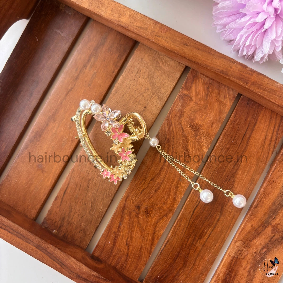 Eternal Bloom Pearl Hanging Hair Claw – Medium