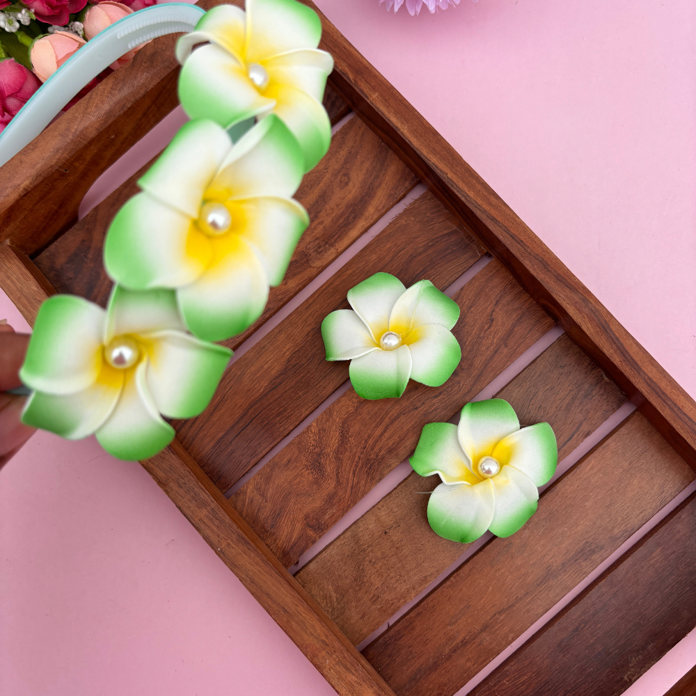 Pearl Flower with Two Alligator Clips