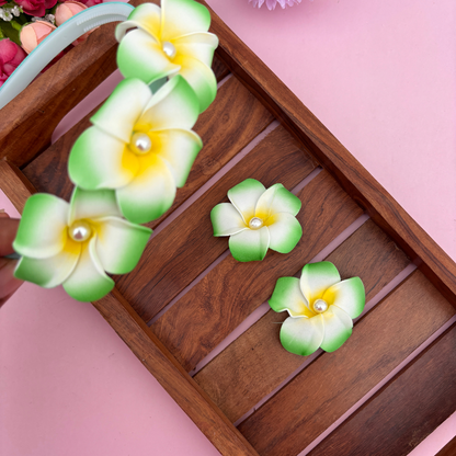 Pearl Flower with Two Alligator Clips