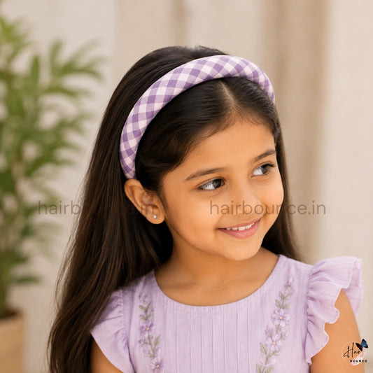 Classic Gingham Fabric Headband for Women & Girls – Soft Checkered Hair Band