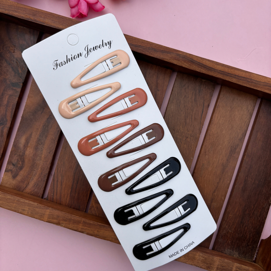 Tic Tac Hair Clips - Brown Mix