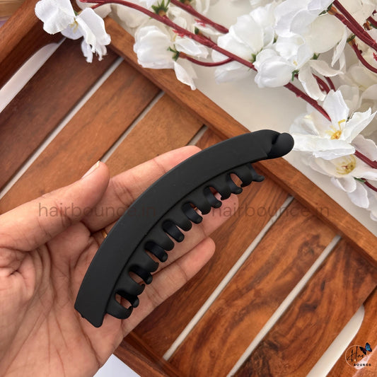 Matte Black Banana Hair Clip – Large