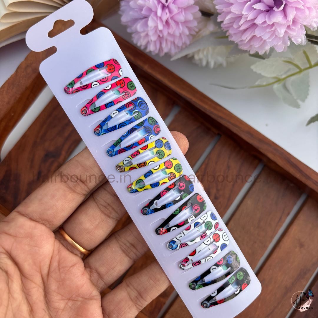 Cosmic Pop Printed Tic Tac Hair Clips – Pack of 12