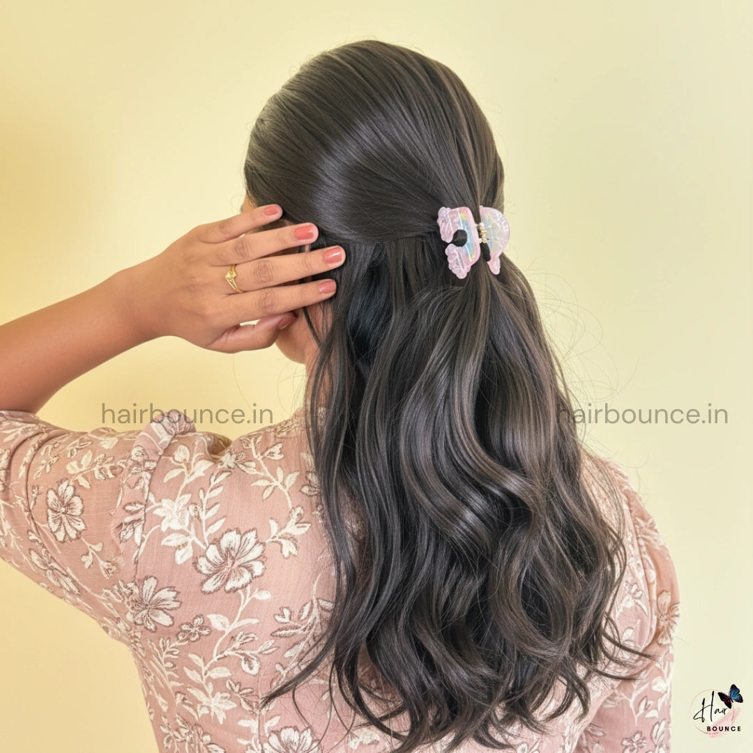 Rainbow & Cloud Hair Claw - Medium