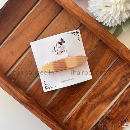 Elara Sleek Metallic Oval Barrette – Minimal Luxe Collection