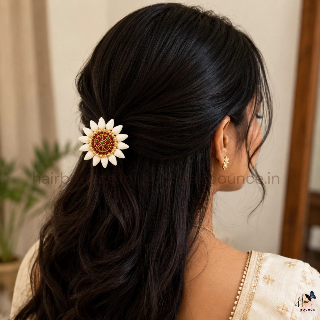 Royal Kemp Alligator Hair Clip | Traditional Temple Hair Accessory for Women & Girls