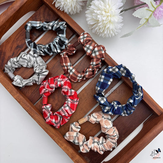 Classic Checkered Scrunchie Hair Tie