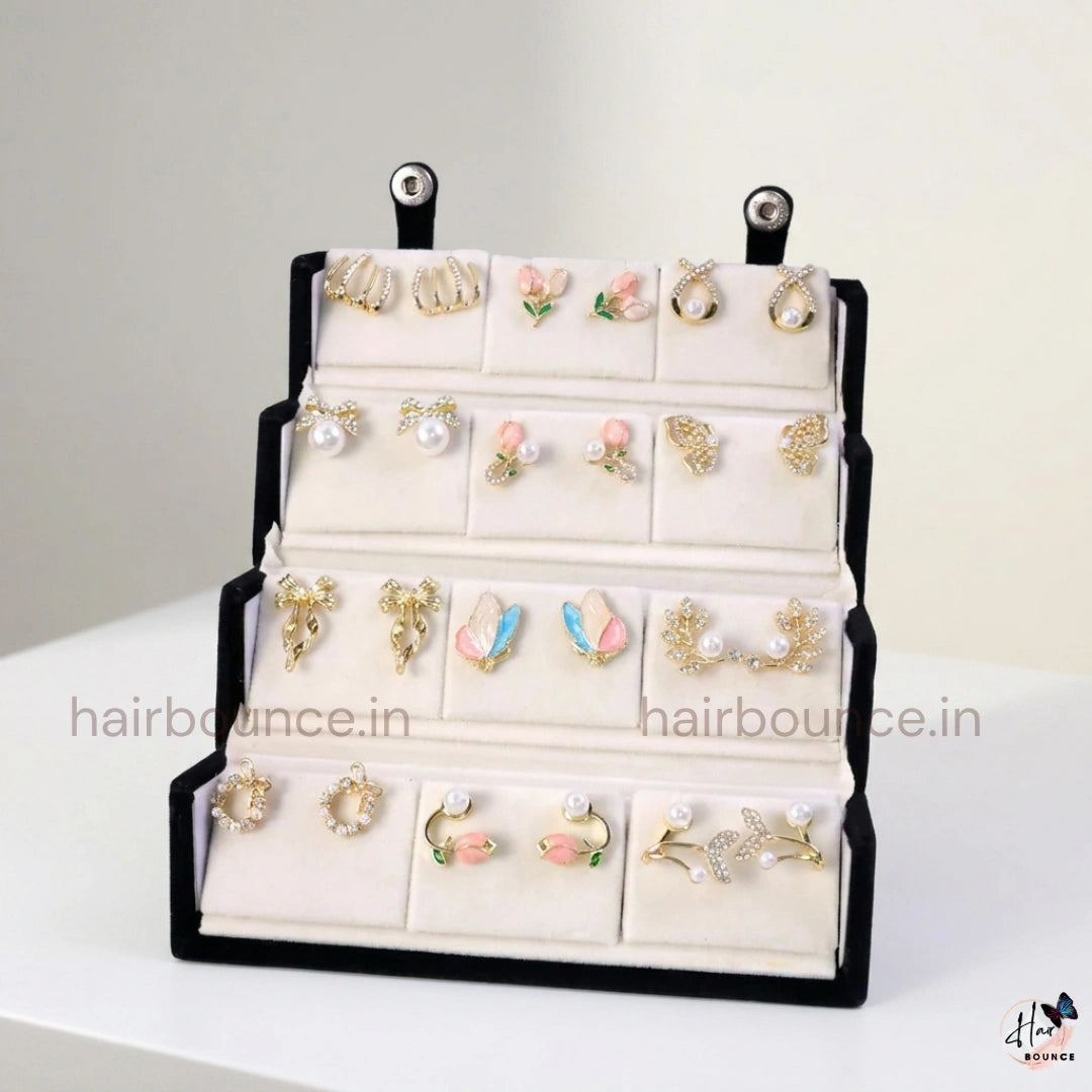 Elegant Pearl Earrings Combo Set with Box
