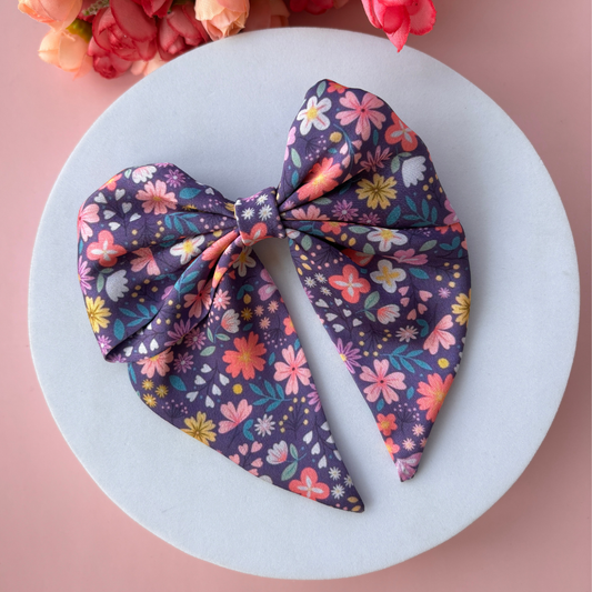 Printed Sailor Bow - Flowers