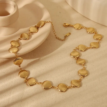 Golden Shell Statement Necklace