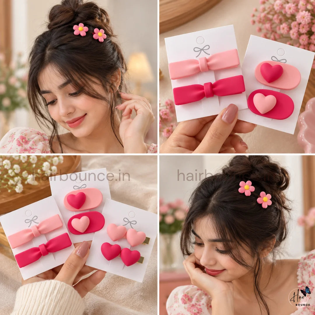 Sweetheart Hair Clip Combo – Set of 3