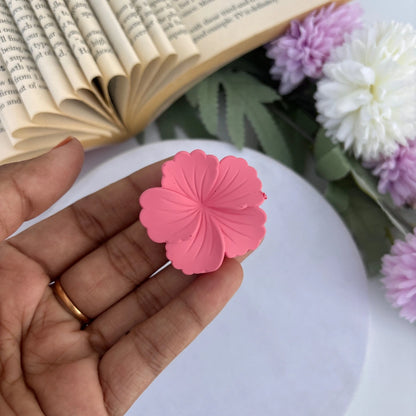 Bright Shades Matte Hibiscus Flower Hair Claw - Small