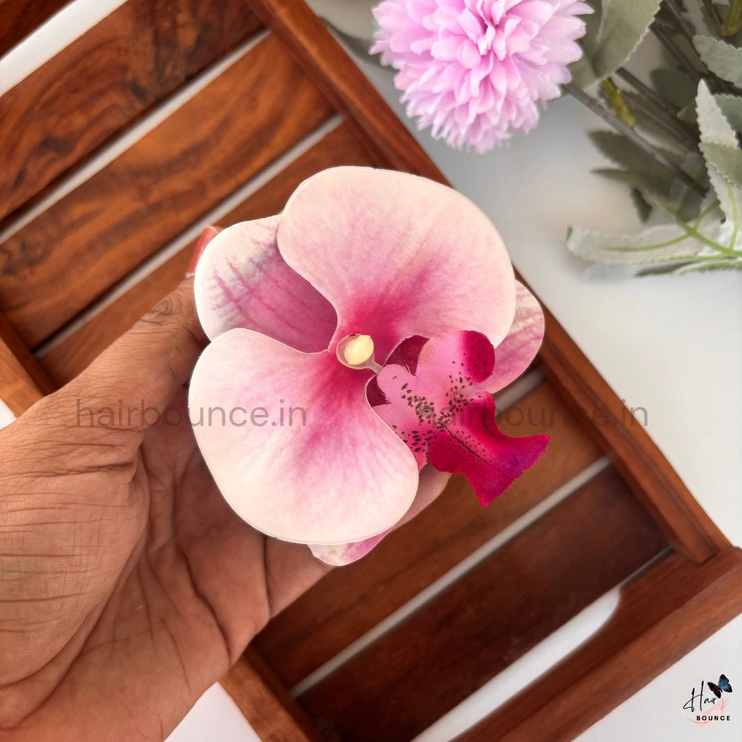 Elegant Orchid Flower Hair Claw Clip – Premium Floral Hair Accessory for Women & Girls (Large)