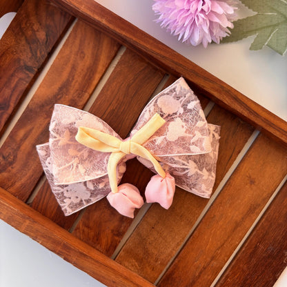 Floral Lace Bow Clip
