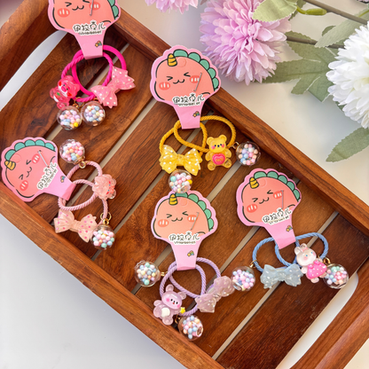 Candy Bead & Bow Hair Tie