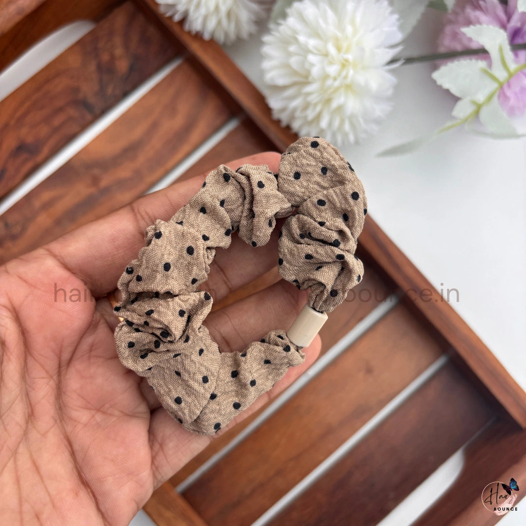 Polka Dot Fabric Hair Scrunchies for Women & Girls