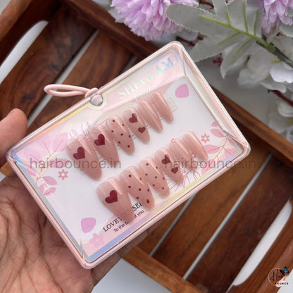Sweetheart Press-On Nail Set – Reusable Fake Nails (12 Colours)