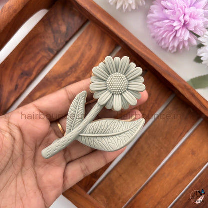 Dual-Colour Sunflower Stem Hair Claw – Large