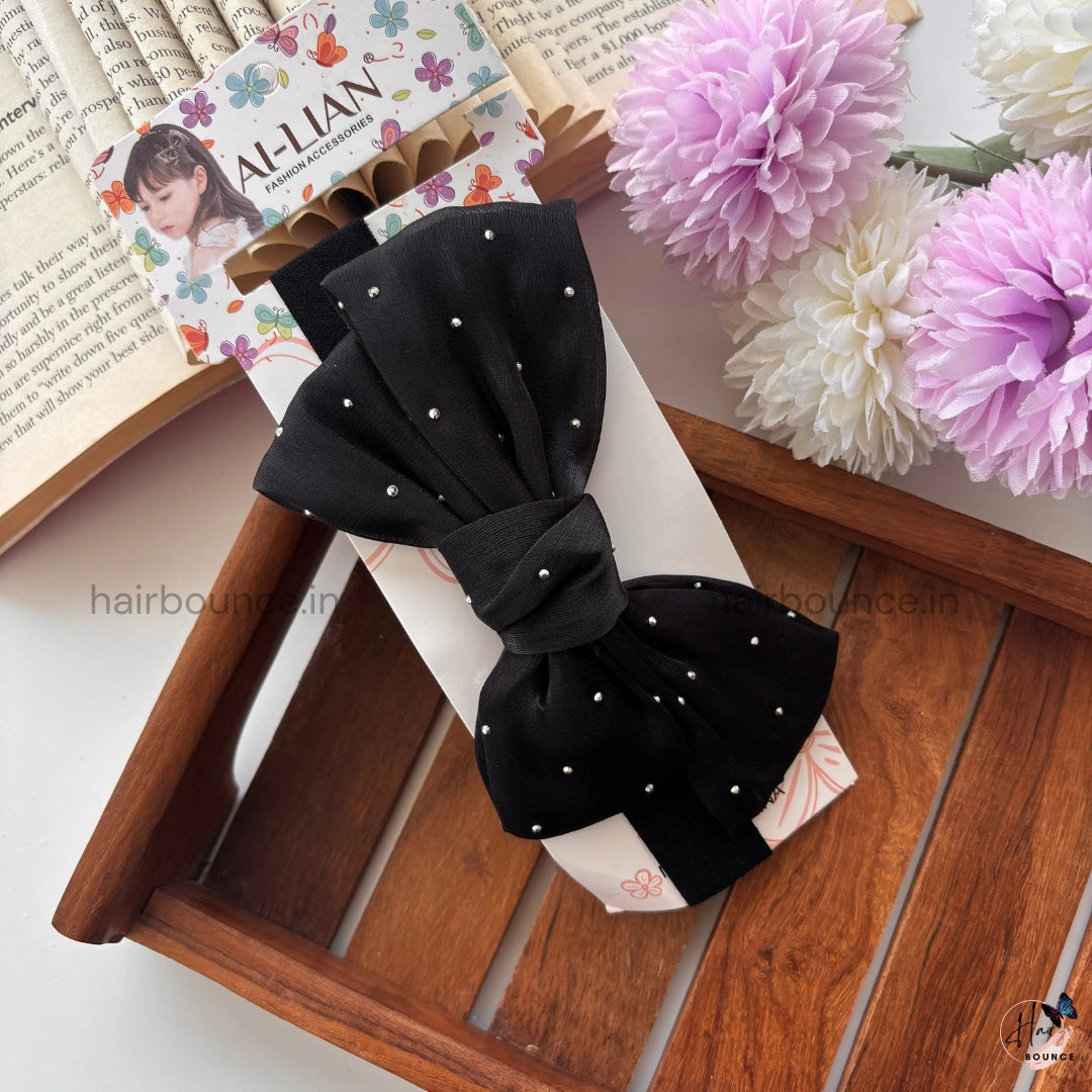 Dotted Blush Bow New Born Baby Headband