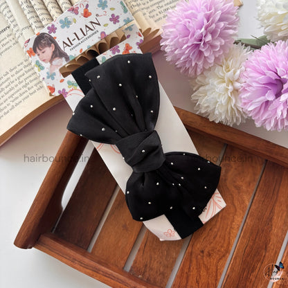 Dotted Blush Bow New Born Baby Headband