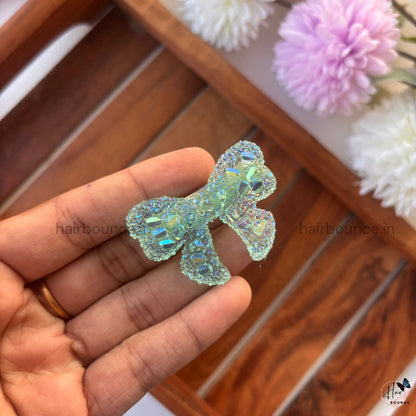 Holographic Sparkle Ribbon Hair Clip