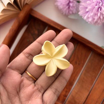 Soft Matte Plumeria Flower Hair Claw – Small