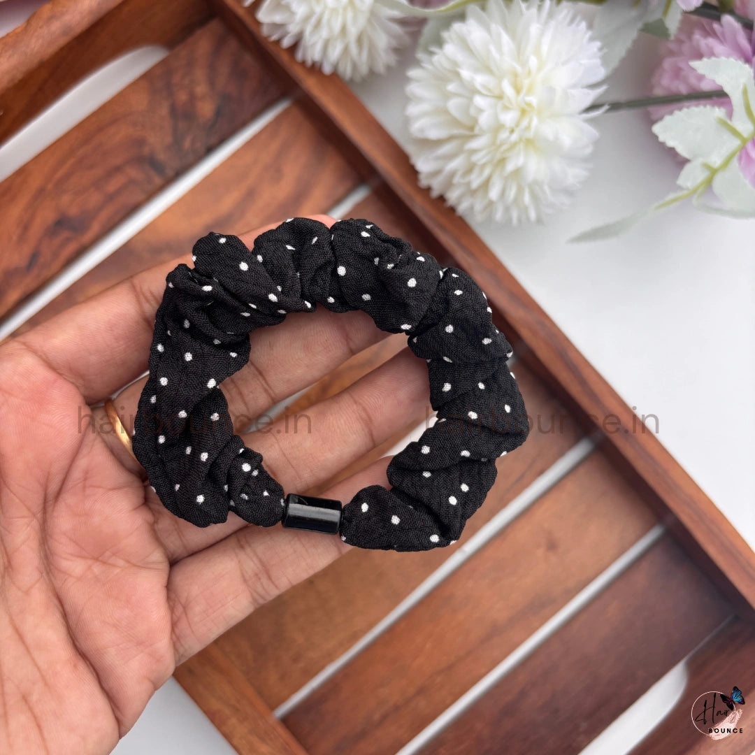 Polka Dot Fabric Hair Scrunchies for Women & Girls