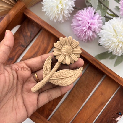 Dual-Colour Sunflower Stem Hair Claw – Large