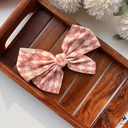Harlequin Check Bow Hair Clip