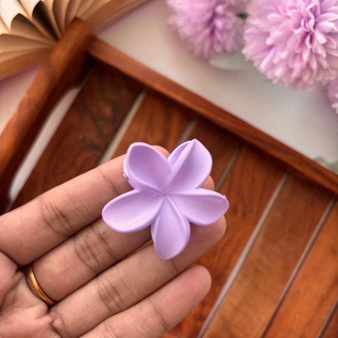 Soft Matte Plumeria Flower Hair Claw – Small