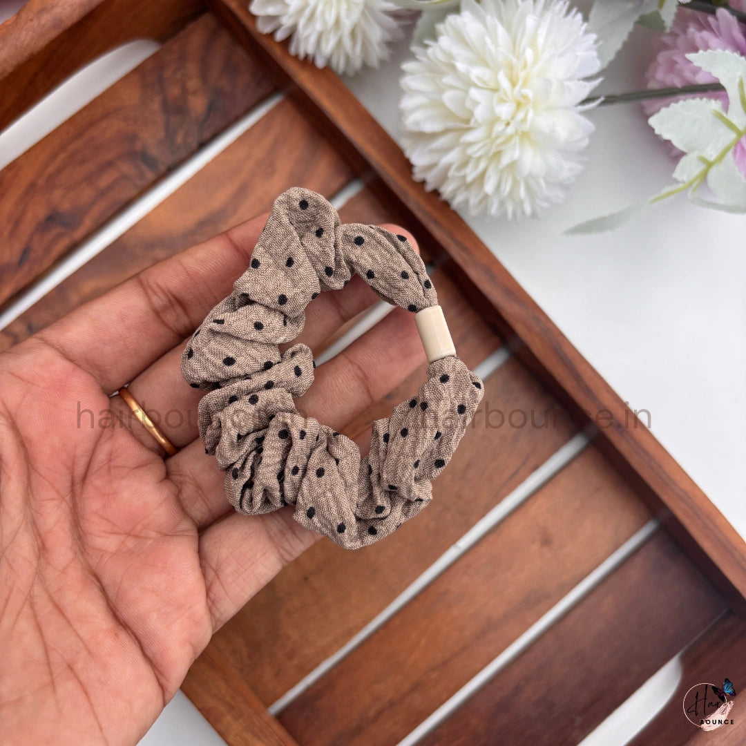 Polka Dot Fabric Hair Scrunchies for Women & Girls