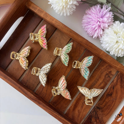 Aurora Butterfly Crystal Metal Hair Claw – Medium
