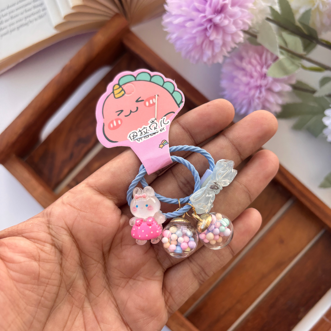 Candy Bead & Bow Hair Tie