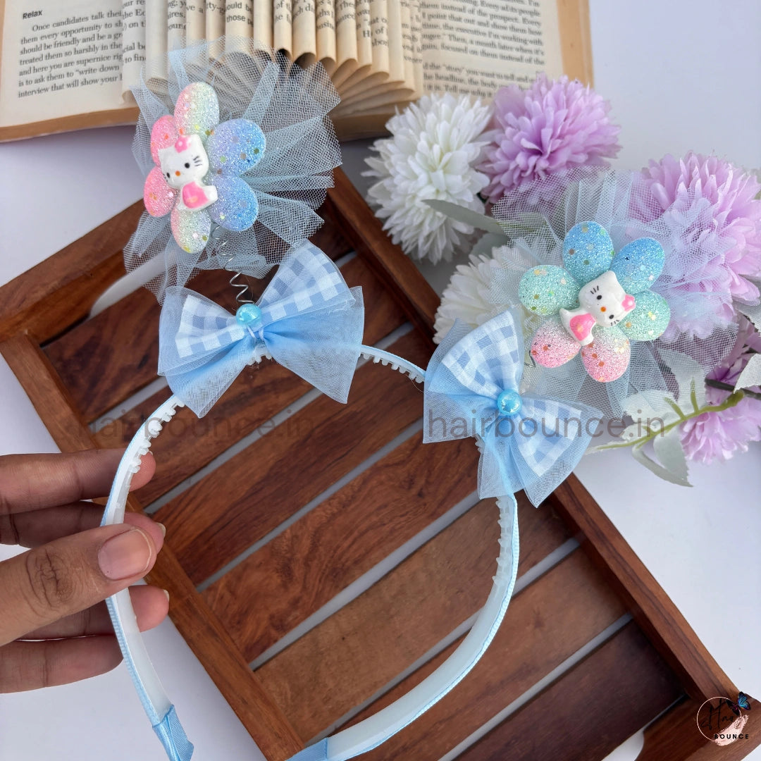 Glitter Spring Hairband with Tulle Bow