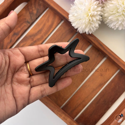 Matte Neutral Star Outline Hair Claw – Medium