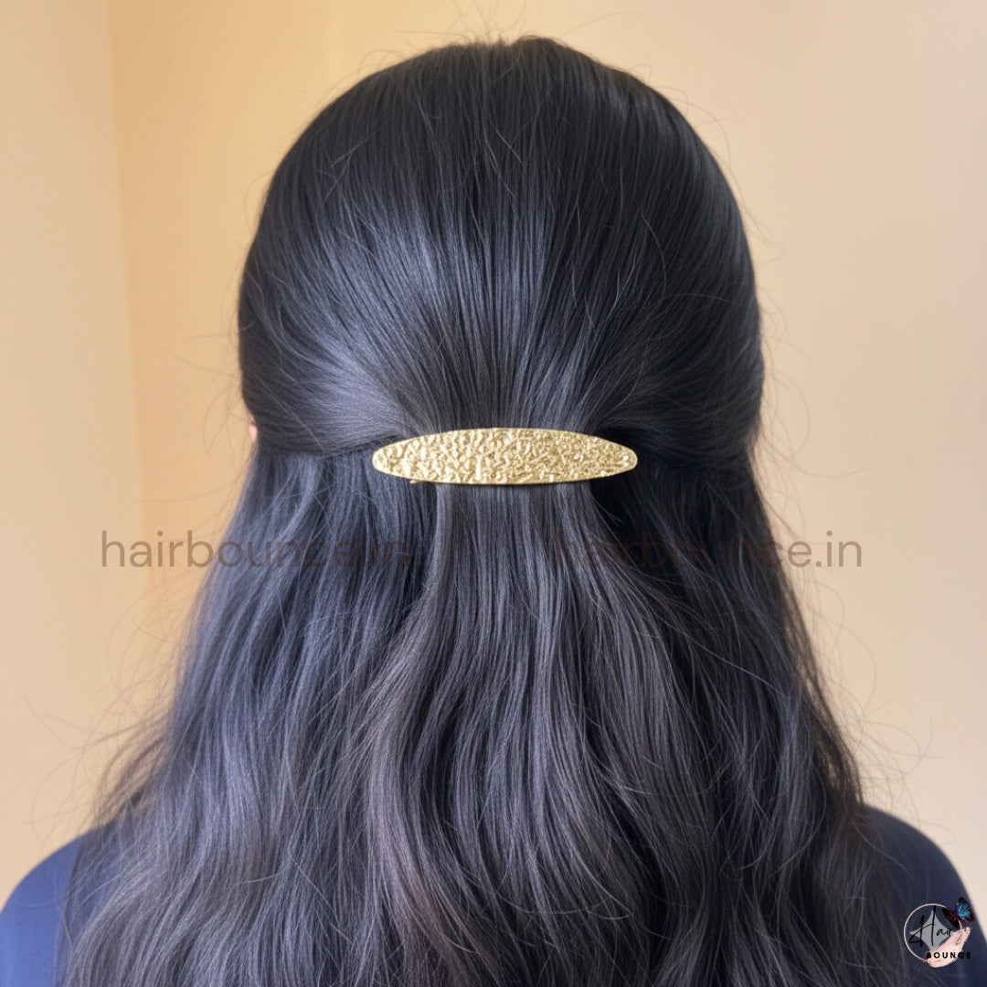 Aurora Sparkle Textured Oval Barrette – Glam Shine Collection
