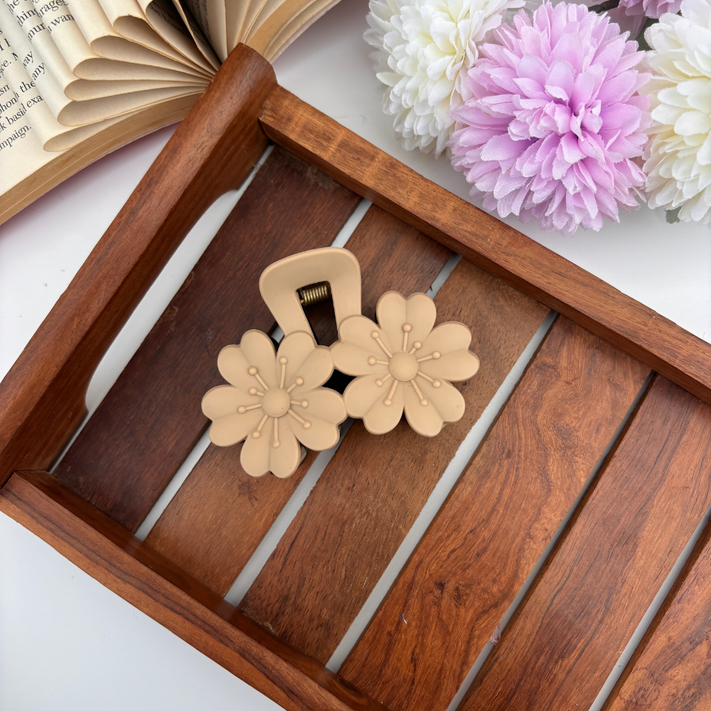 Dual Colour Twin Daisy Hair Claw - Large