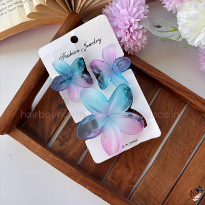 Dreamy Petal Crystal Hair Claw - Set of 3