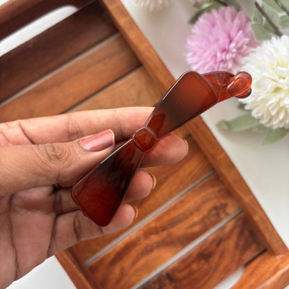 Glossy Classic Bow Banana Clip - Medium