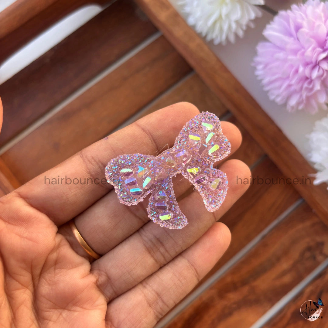 Holographic Sparkle Ribbon Hair Clip