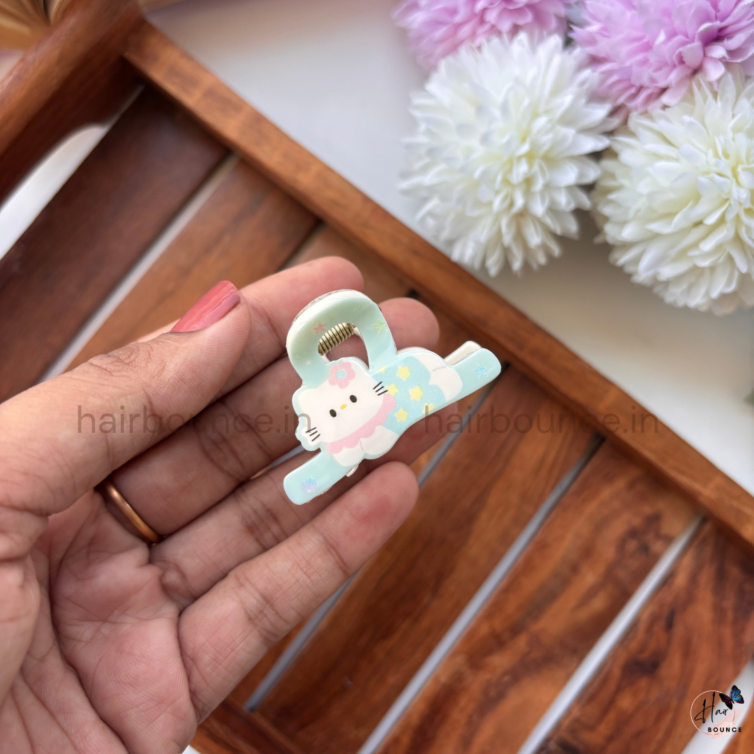 Kawaii Kitty Stretch Pose Hair Claw – Small