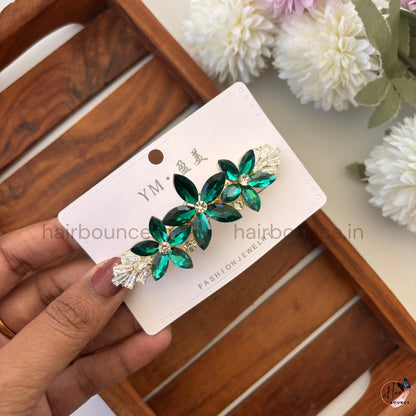 Radiant Petal Crystal Center Hair Clip