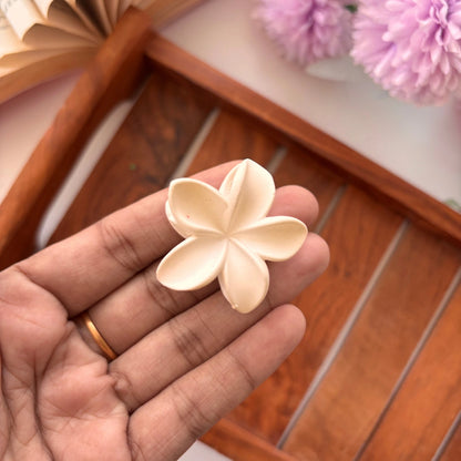 Soft Matte Plumeria Flower Hair Claw – Small
