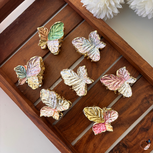 Iridescent Petal Butterfly Hair Claw – Medium