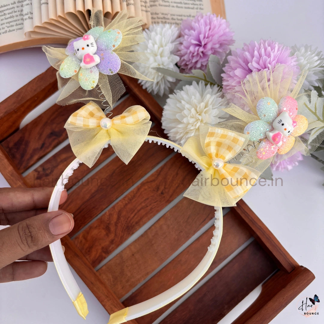 Glitter Spring Hairband with Tulle Bow