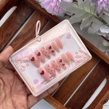 Sweetheart Press-On Nail Set – Reusable Fake Nails (12 Colours)