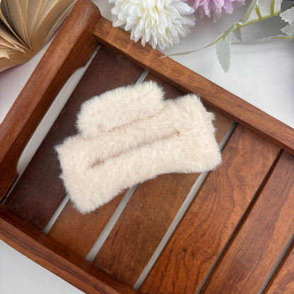 Furry Rectangle Hair Claw - Large