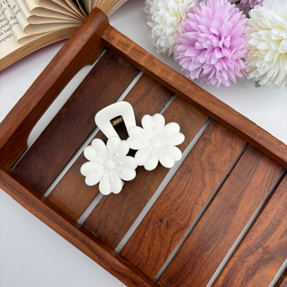 Dual Colour Twin Daisy Hair Claw - Large