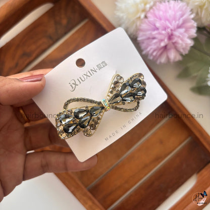 Crystal Luxe Bow Center Clip